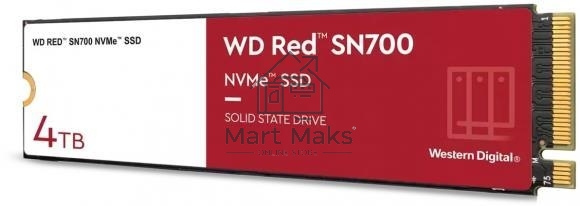 Накопитель SSD WD Red SN700 WDS400T1R0C, 4Tb, PCIe 3.0 x4, M.2 2280, NVMe, R/W 3400/3100