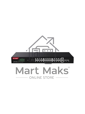 Коммутатор неуправляемый IP-COM G1128P-24-410W PoE, 28 портов, 26x1 Гбит/с, SFP 2x1 Гбит/с, PoE 24x30 Вт (до 370 Вт)