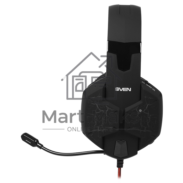 Игровые наушники с микрофоном SVEN AP-U988MV, черный-красный (USB, LED, 7.1)