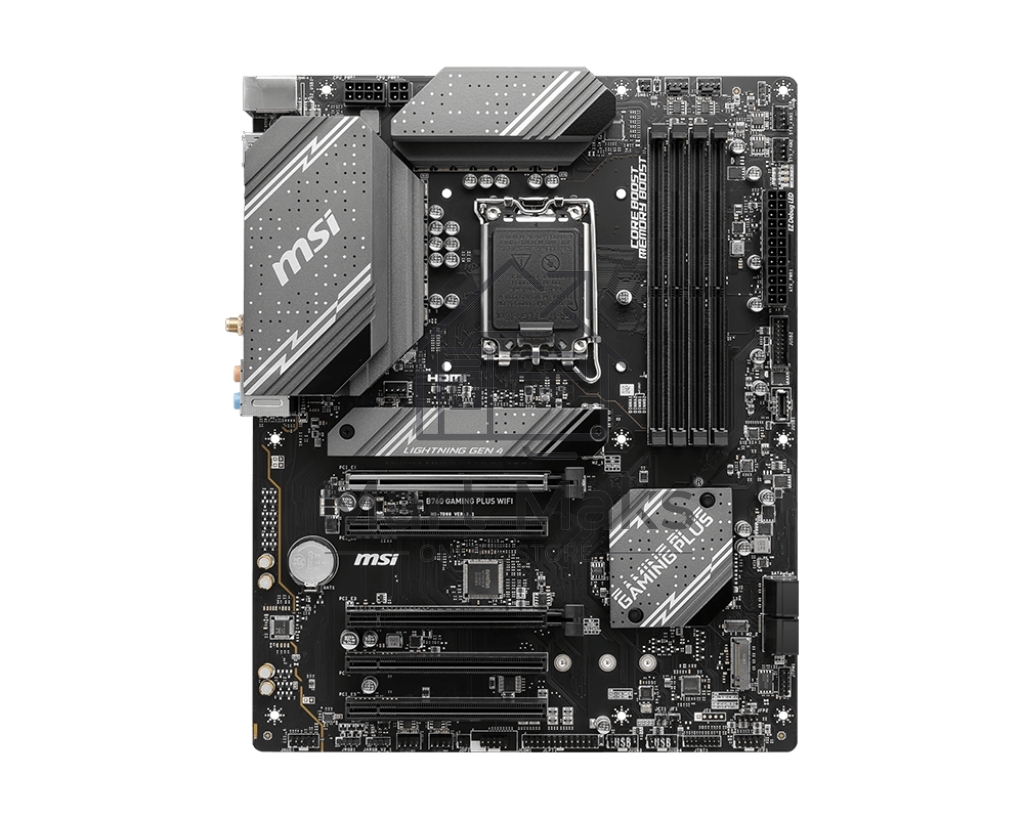 Материнская плата MSI B760 GAMING PLUS WIFI, LGA 1700, Intel B760, 4xDDR5, 4xSATA, 2xM.2, 1xPCI-E 4.0 x16, 3xPCI-E 3.0 x1, 1xDP, 1xHDMI, 1x 2.5Gb LAN, 2xUSB-A 3.2 Gen 2, 4xUSB 2.0, 5x3.5 мм, 7.1, Standard-ATX
