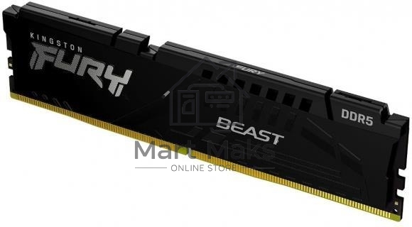 Оперативная память Kingston Fury Beast, DDR5, 16GB (1x16GB), 5600MHz, CL40, DIMM, с радиаторами, черный
