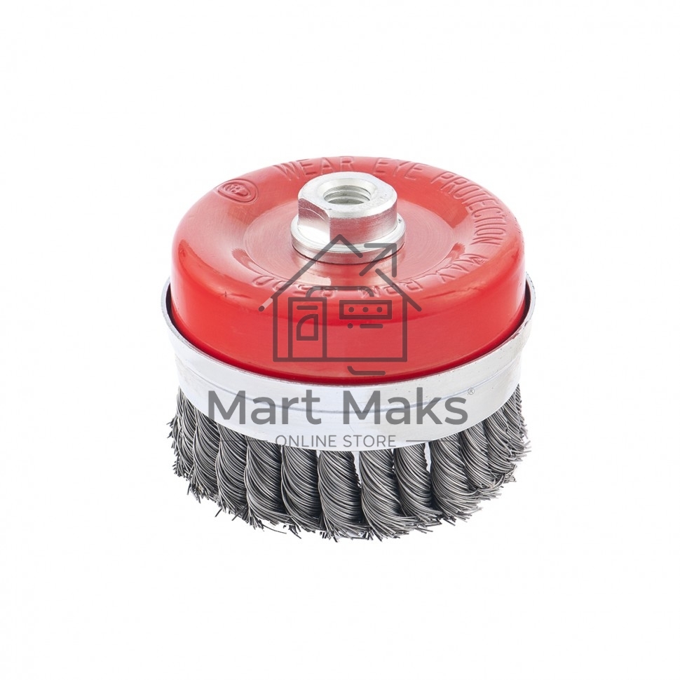 Щетка для УШМ Heavy Duty, 100 мм, М14, Чашка, крученая проволока 0,5 мм Matrix