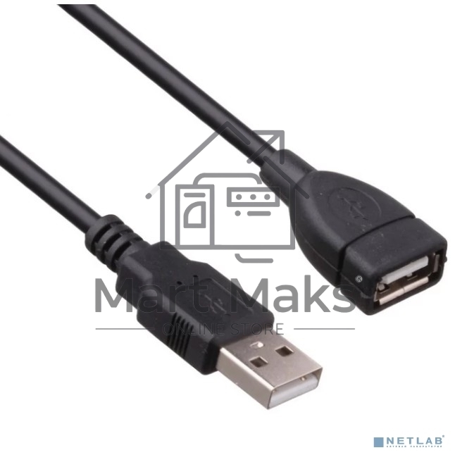 Удлинитель USB 2.0 ExeGate EX-CCF-USB2-AMAF-3.0F (Am/Af, позолоченные контакты, ферритовые кольца, 3м)