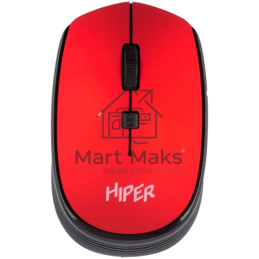 Мышь беспроводная HIPER HOMW-082 красный, 1600 dpi, радиоканал, USB, кнопки - 4