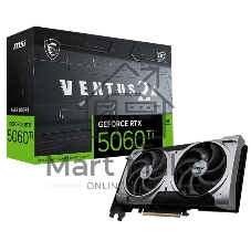 Видеокарта MSI RTX 5060 Ti VENTUS 2X OC PLUS, NVIDIA RTX 5060 Ti, 16 ГБ GDDR7, 128 бит, PCI-e 5.0, 1xHDMI, 3xDP, 2602 МГц