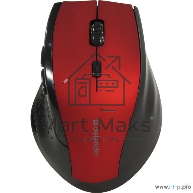 Мышь беспроводная Defender Accura MM-365 красный, 1600 dpi, радиоканал, USB, кнопки - 6
