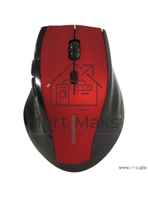 Мышь беспроводная Defender Accura MM-365 красный, 1600 dpi, радиоканал, USB, кнопки - 6