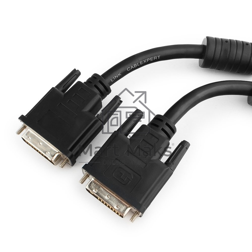 Кабель Кабель DVI-D dual link Gembird/Cablexpert, 25M/25M, 1.8м, черный, экран, феррит.кольца, пакет(CC-DVI2-BK-6)