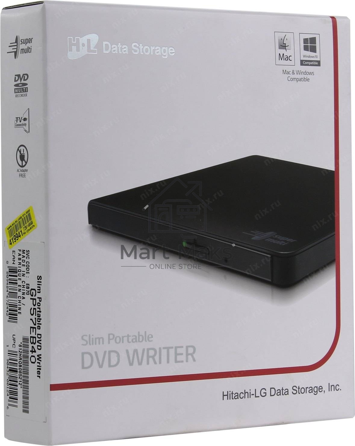 Привод DVD-RW LG GP57EW40 белый USB slim внешний RTL