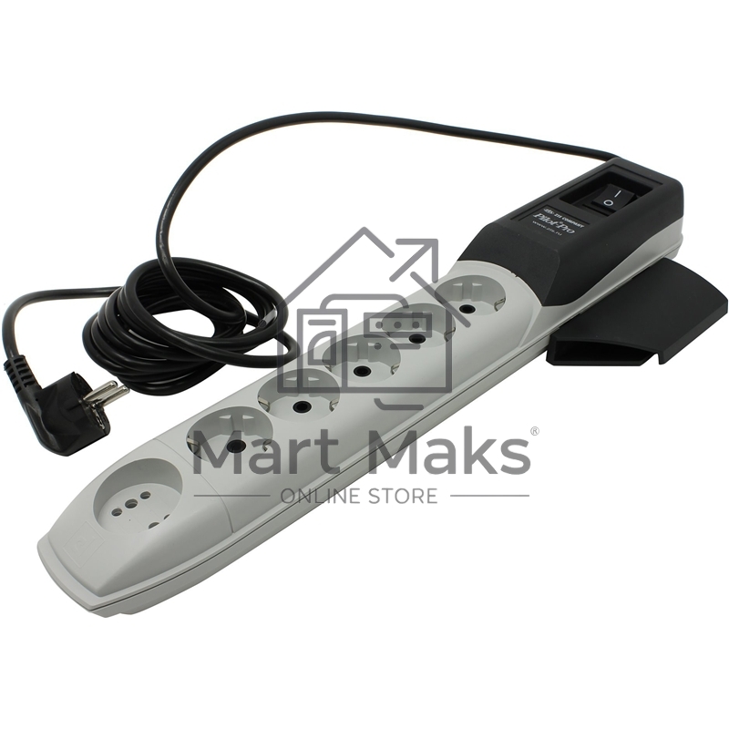 Сетевой фильтр ZIS Pilot Pro 6 розеток (5 евро + 1Gadget Parking) 1.8 м, автомат защиты Surge protector Pilot PRO 6 outlets (5 euro + 1 without ground) 10A / 2.2kVt, 1.8m, automatic circuit-breaker