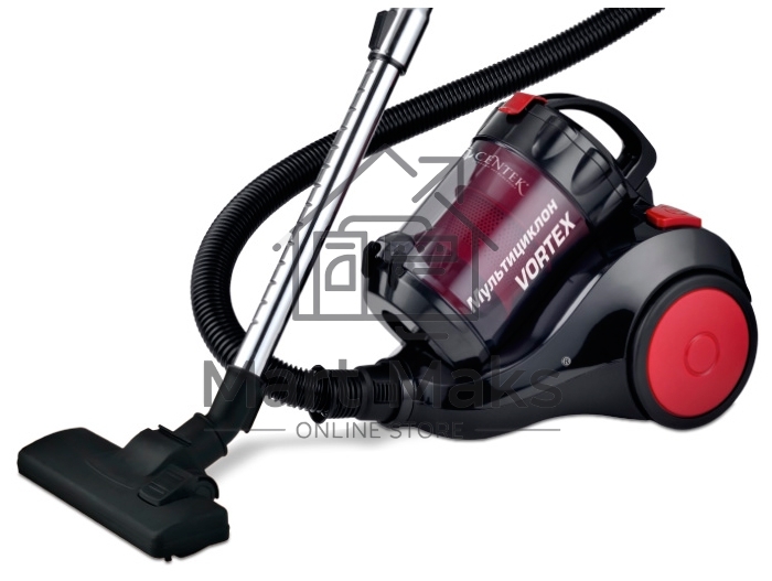 Пылесос Centek CT-2529 (красн/черн) мультициклон 2000/350Вт, стакан 1,5 л, телескоп металл. трубка