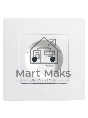 Розетка 2К винты, белый ETIKA