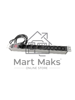 Блок розеток Rem-10 с выкл., 4 Sсhuko, 6 IEC 60320 C13, 10 A, алюм., 19