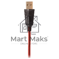 Гарнитура проводная игровая с микрофоном SVEN AP-U988MV, черный-красный (USB, LED, 7.1)