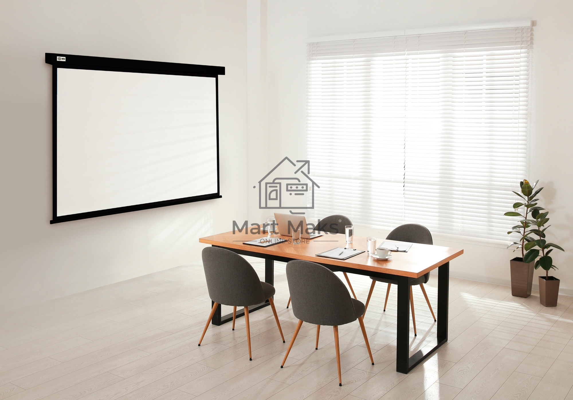 Экран Cactus 168x299см Wallscreen CS-PSW-168X299-BK 16:9 настенно-потолочный рулонный черный