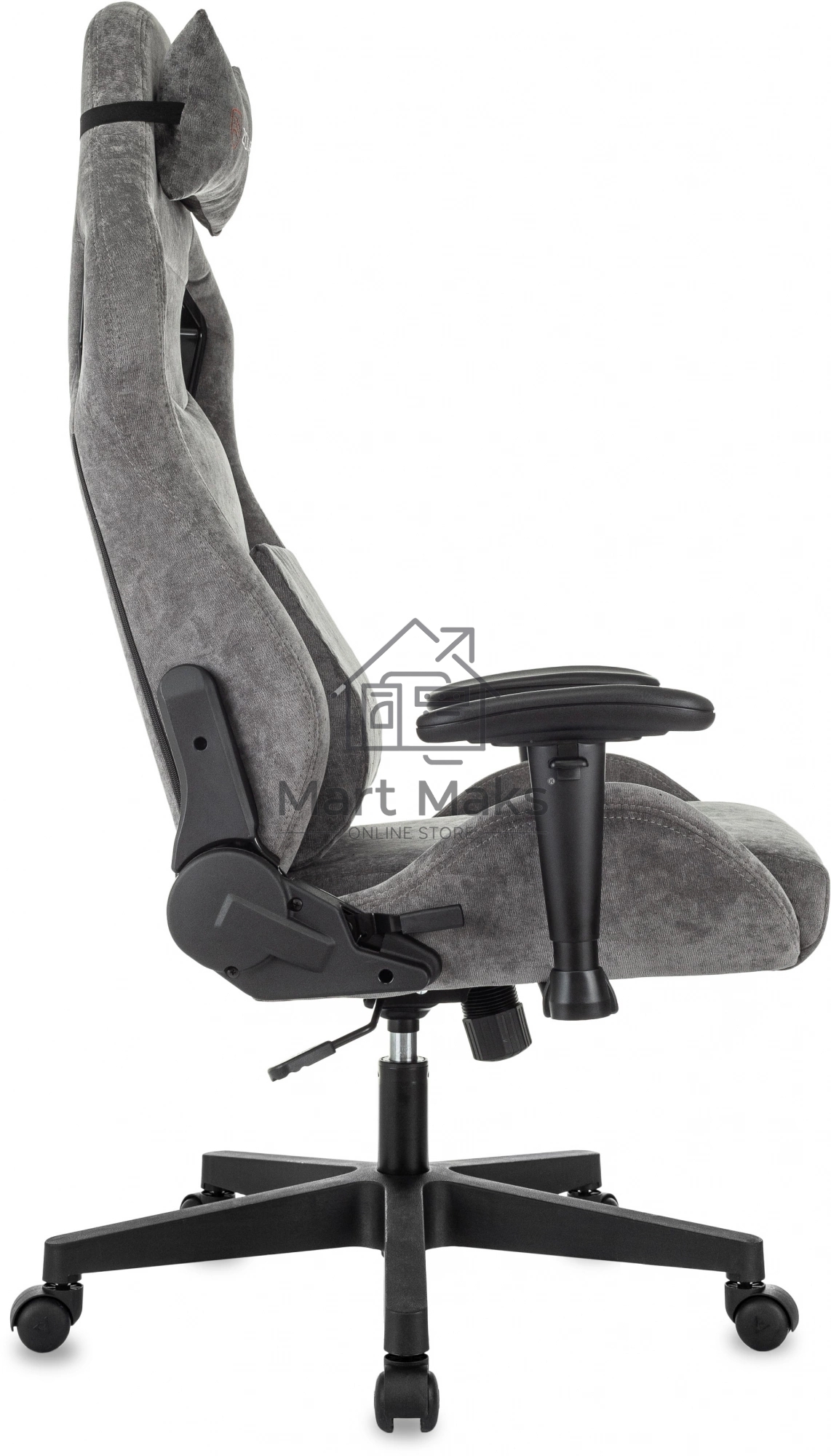 Кресло игровое Zombie Ghost Fabric серый Light-19 крестов. пластик