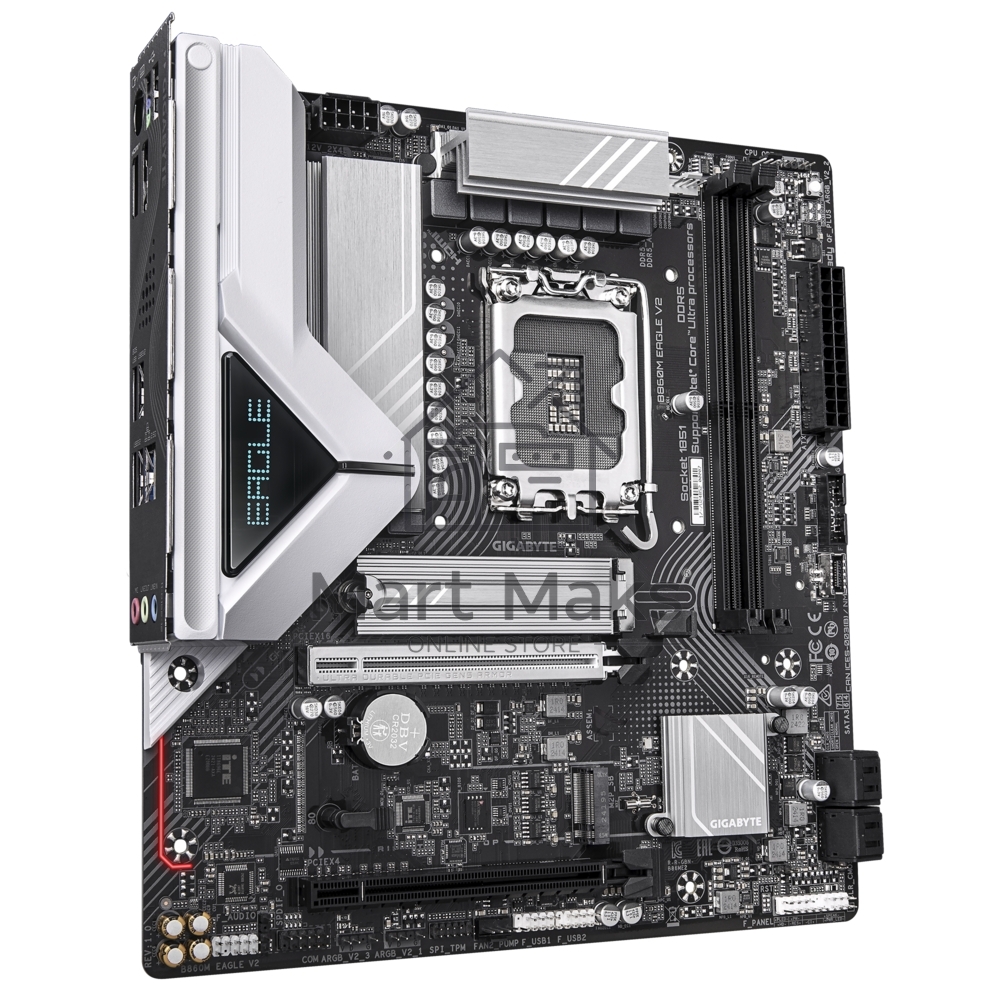 Материнская плата Gigabyte B860M EAGLE V2, LGA1851, Intel B860, 2xDDR5, 4xSATA, 2xM.2, 1xPCIe 5.0 x16, 1xPCIe 4.0 x4, 1xDP, 1xHDMI, 1x2.5Gb LAN, 3xUSB-A 5Gbps, 7xUSB-A 2.0, 1xUSB-C 5Gbps, 3x3.5 мм, 7.1, mATX