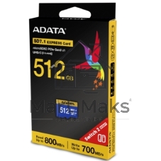 Флеш карта microSD 512Gb ADATA Premier Extreme microSDXC SD7.1 Express card Class 10 UHS-I U3 V30S 800/700 MB/s