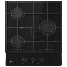 Варочная поверхность MONSHER MGG 42 Noir, High-Tech, газ, 45 см, газ-контроль, автоматический электроподжиг, чугунные решетки, форсунки под сжиженый газ, конфорки SABAF, поворотные переключатели, цвет черный