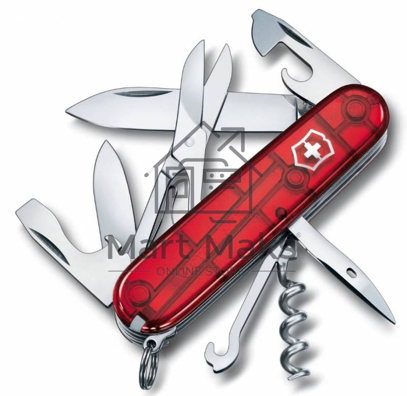 Нож перочинный Victorinox Climber (1.3703.T) 91мм 14функций красный полупрозначный карт.коробка
