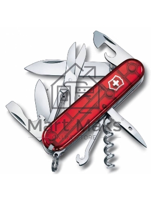 Нож перочинный Victorinox Climber (1.3703.T) 91мм 14функций красный полупрозначный карт.коробка