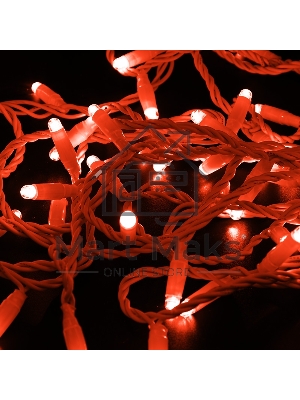 Гирлянда Neon-night Нить 10м, с эффектом мерцания, белый ПВХ, 24В, Красный