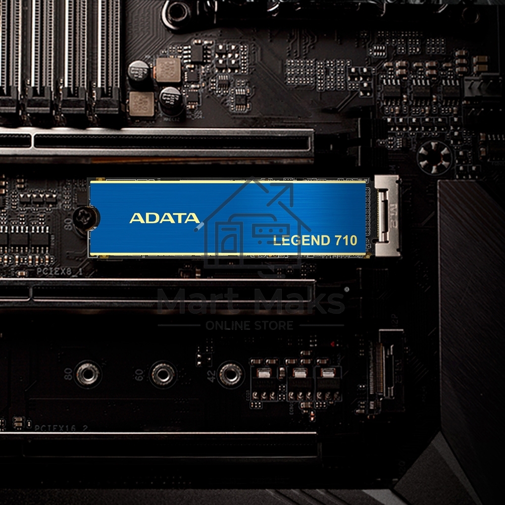 Накопитель SSD ADATA LEGEND 710, 1Tb, PCIe 3.0 x4, M.2 2280, NVMe, R/W 2400/1800, с радиатором