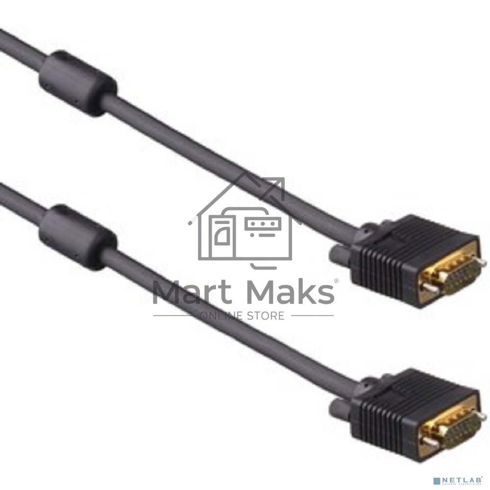 Кабель VGA Pro ExeGate EX-CC-PVGA-15M15M-30.0 (15M/15M, 30м, 2 фильтра, позолоченные контакты, экран)