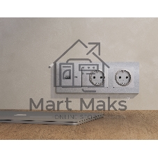 Комплект механизма розетки ALFA Сталь матовый 2USB A+C 20W (быстрая зарядка) QUANT (AP5110, VM177) MA511010