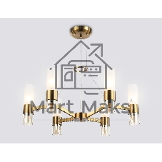 Люстра Ambrella light LH55114/6 BS/FR/TI латунь/белый матовый/янтарь E14*6 max 40W D650*1080