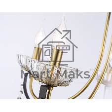 Светильник Ambrella light TR4952/5 BK/GD/CL черный/золото/прозрачный E14*5 max 40W D620*670