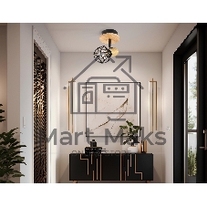 Светильник Ambrella light TR8751 BK/WD черный/дерево IP20 E27 D115*175