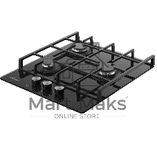 Варочная поверхность MONSHER MGG 42 Noir, High-Tech, газ, 45 см, газ-контроль, автоматический электроподжиг, чугунные решетки, форсунки под сжиженый газ, конфорки SABAF, поворотные переключатели, цвет черный