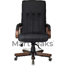Кресло руководителя Бюрократ T-9932Walnut черный, кожа, крестов. металл/дерево