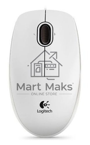 Мышь проводная Logitech B100 белый, 1000 dpi, USB, кнопки - 3