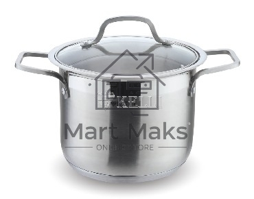 Кастрюля KELLI KL-4229 23,0л Объем 23л. Высокач. нерж. сталь. 5-слойное капсульное дно. Подходит для индукции. Стекл. жаропрочная крышка с паровыпуском диаметром 34 см. Удобные термостойкие клепаные ручки. Матовая внутри и снаружи. Мерная шкала внутри.   
