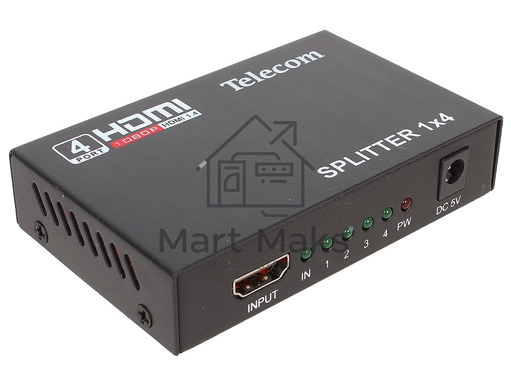 Разветвитель HDMI 1=>4 Telecom <TTS5020>, каскадируемый, 1.4v+3D