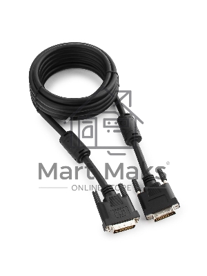 КабельКабель DVI-D dual link Gembird/Cablexpert, 25M/25M, 3.0м, черный, экран, феррит.кольца, пакет (CC-DVI2-BK-10)