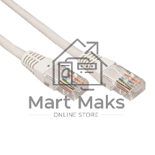 Шнур коммутационный Rexant патч-корд, U/UTP RJ45-RJ45 CAT 5e, PVC, серый, 1,5м