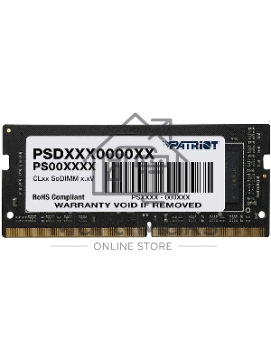 Оперативная память Patriot Signature, DDR4, 4Gb (1x4 Gb), 2666 MHz, CL19, SO-DIMM