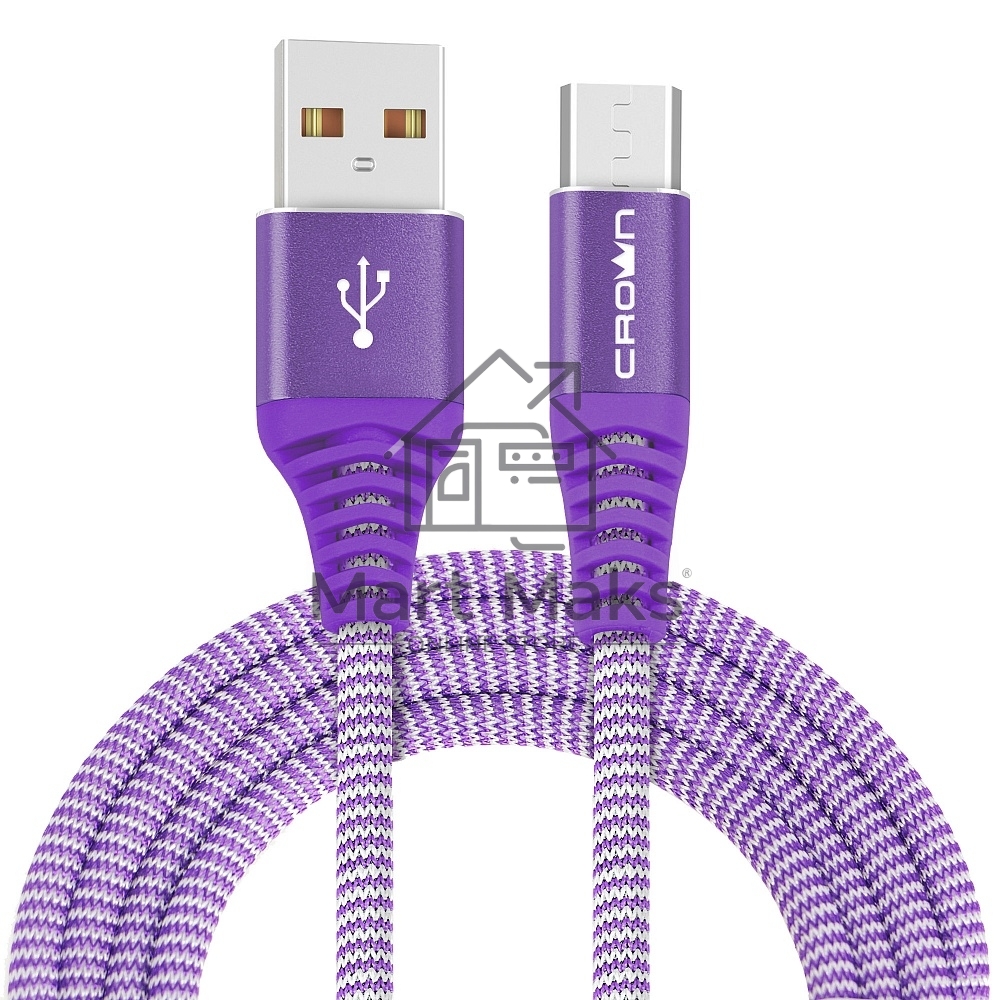 Кабель Crown USB - microUSB CMCU-3102M violet