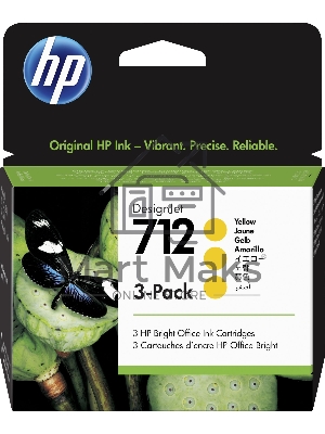 Картридж струйный HP 712 3ED79A желтый x3упак. (29мл) для HP DJ Т230/630