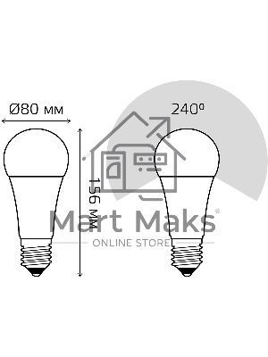 Лампа светодиодная LED Gauss Elementary A67 35Вт E27 6500К