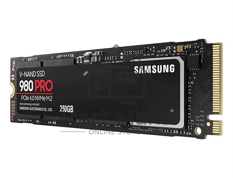 Накопитель SSD Samsung 980 PRO, 250GB, PCIe 4.0 x4, M.2 2280, NVMe, R/W 6400/2700