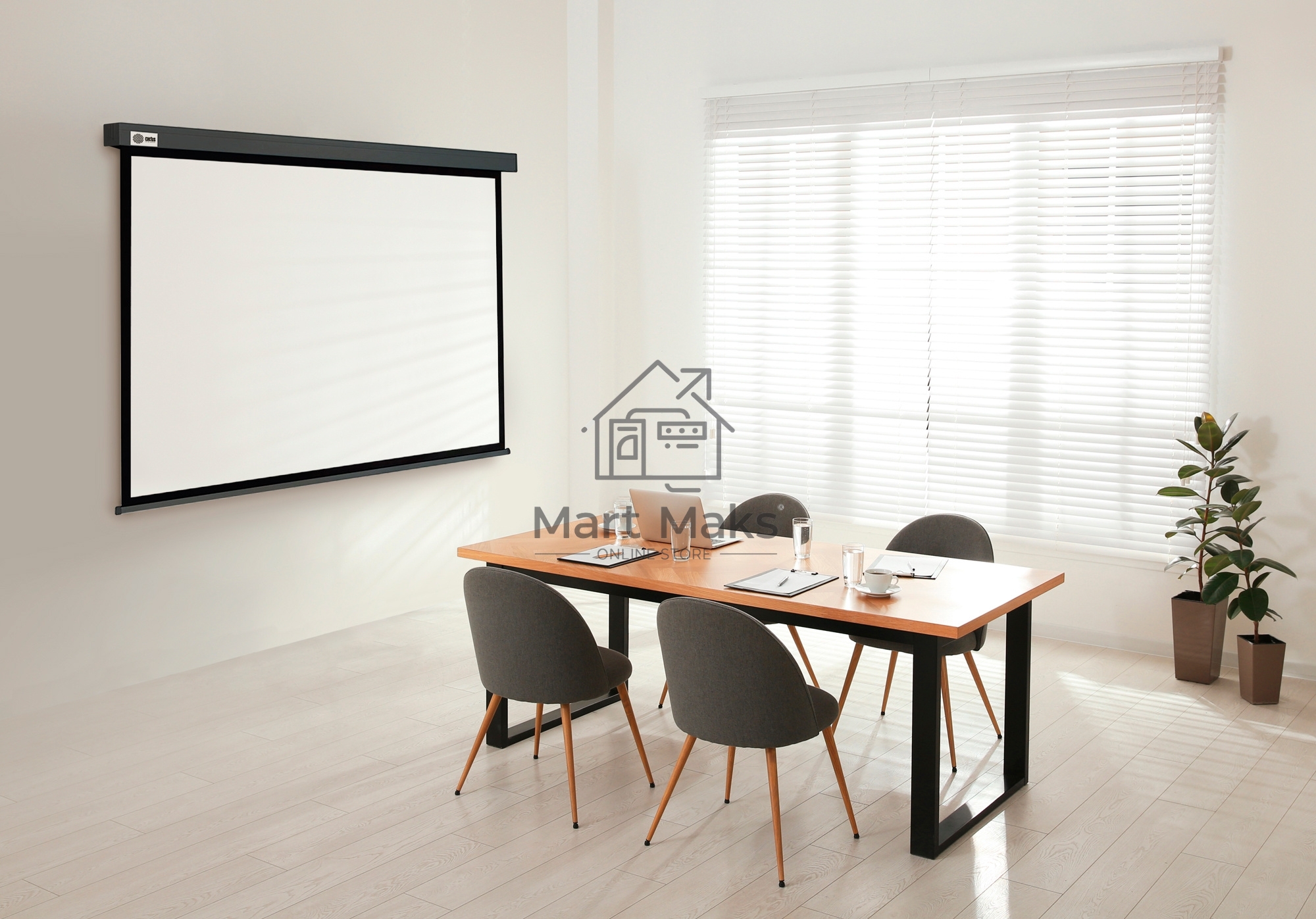 Экран Cactus 187x332см Wallscreen CS-PSW-187X332-SG 16:9 настенно-потолочный рулонный серый