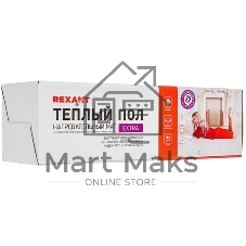 Теплый пол (нагревательный мат) Rexant Extra, площадь 6,0 м2 (0,5 х 12,0 метров), 960Вт, (двух жильный)