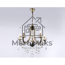 Светильник Ambrella light TR4952/5 BK/GD/CL черный/золото/прозрачный E14*5 max 40W D620*670