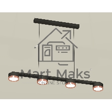 Светильник Ambrella light XB9152153/4 SBK/PPG черный песок/золото розовое полированное GX53 (C9152, N8126)