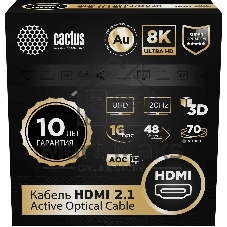 Кабель аудио-видео Cactus CS-HDMI-AOC-2.1-70 HDMI (m)/HDMI (m) 70м. позолоч.конт. черный