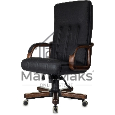 Кресло руководителя Бюрократ T-9932Walnut черный, кожа, крестов. металл/дерево